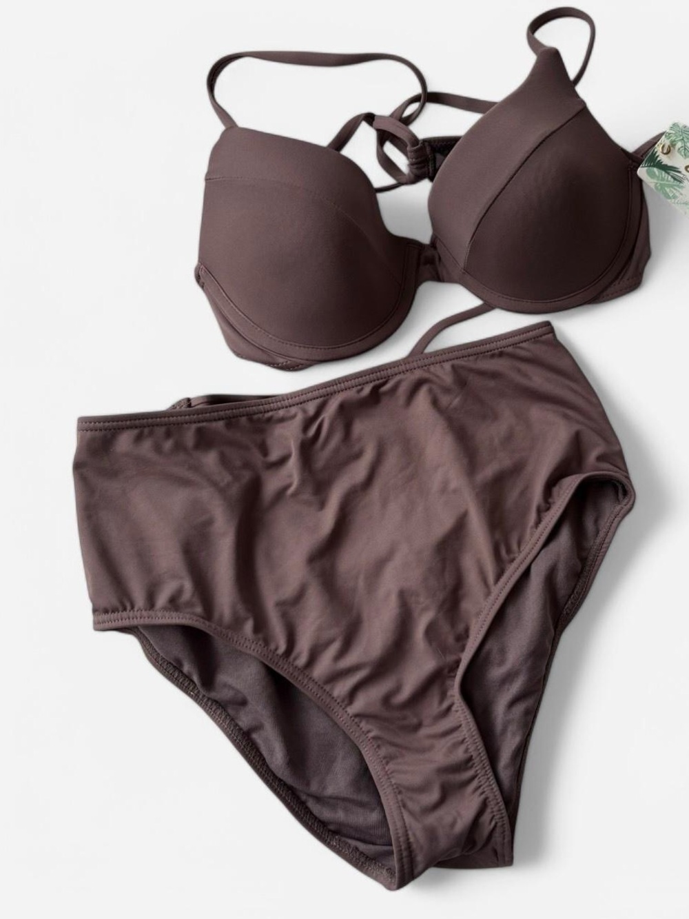 Enrya Brown 2-Piece Swimsuit, NWOT, Size S